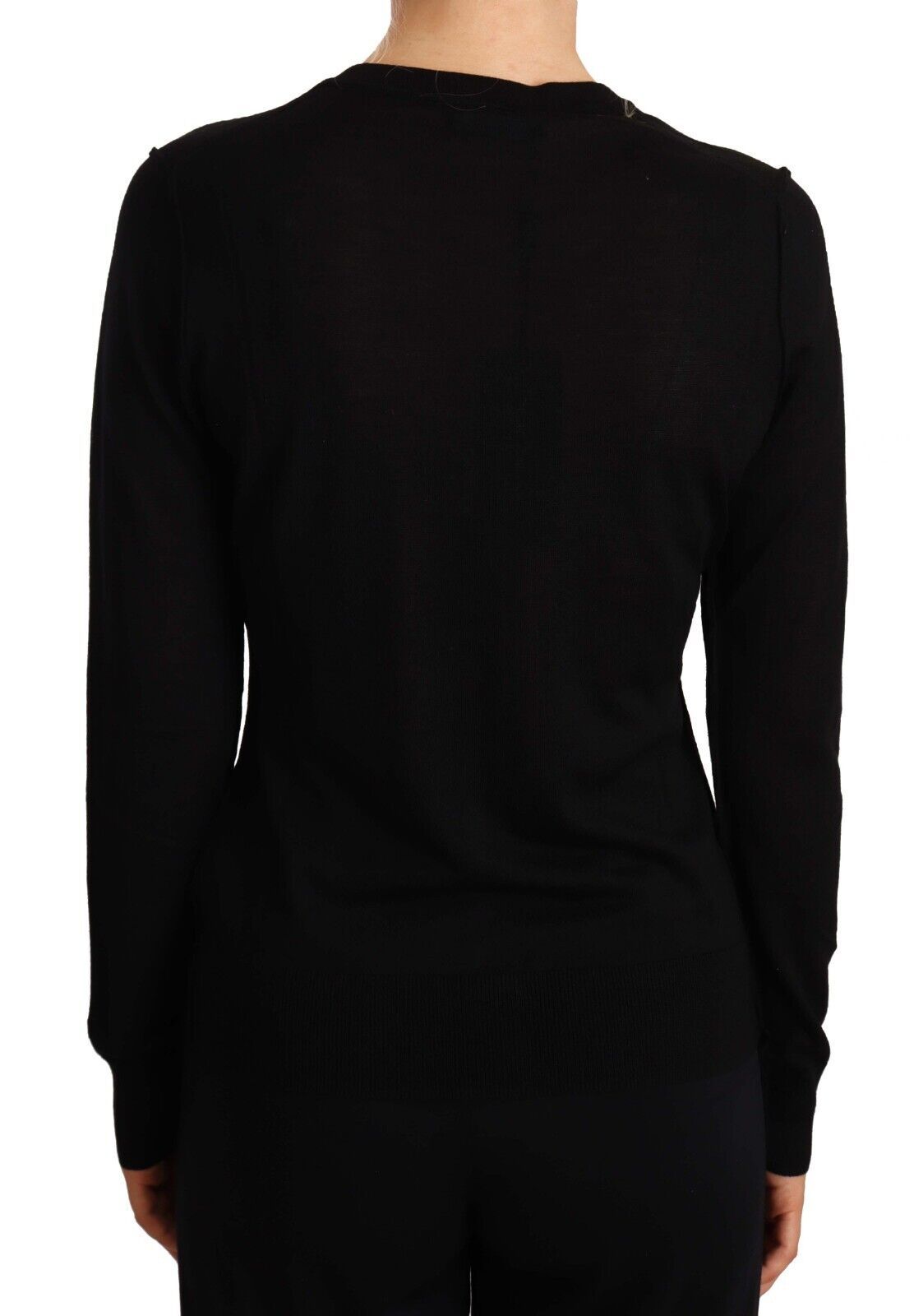 Pull Dolce & Gabbana ras du cou noir en laine STAFF