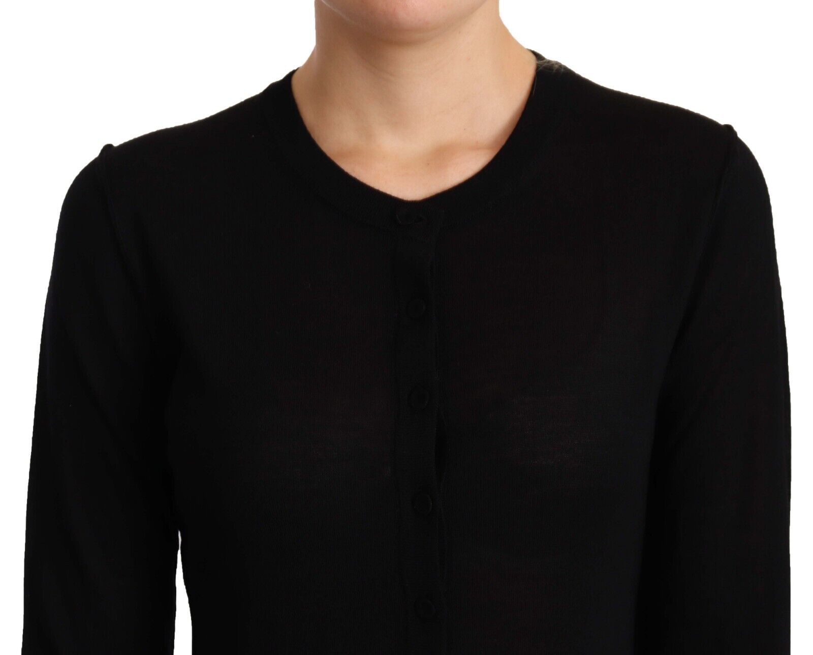 Pull Dolce & Gabbana ras du cou noir en laine STAFF