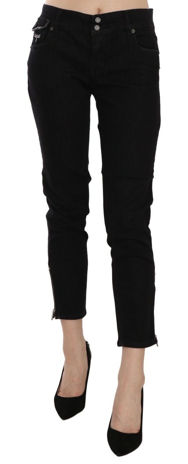 John Galliano Black Cropped Jeans for Women