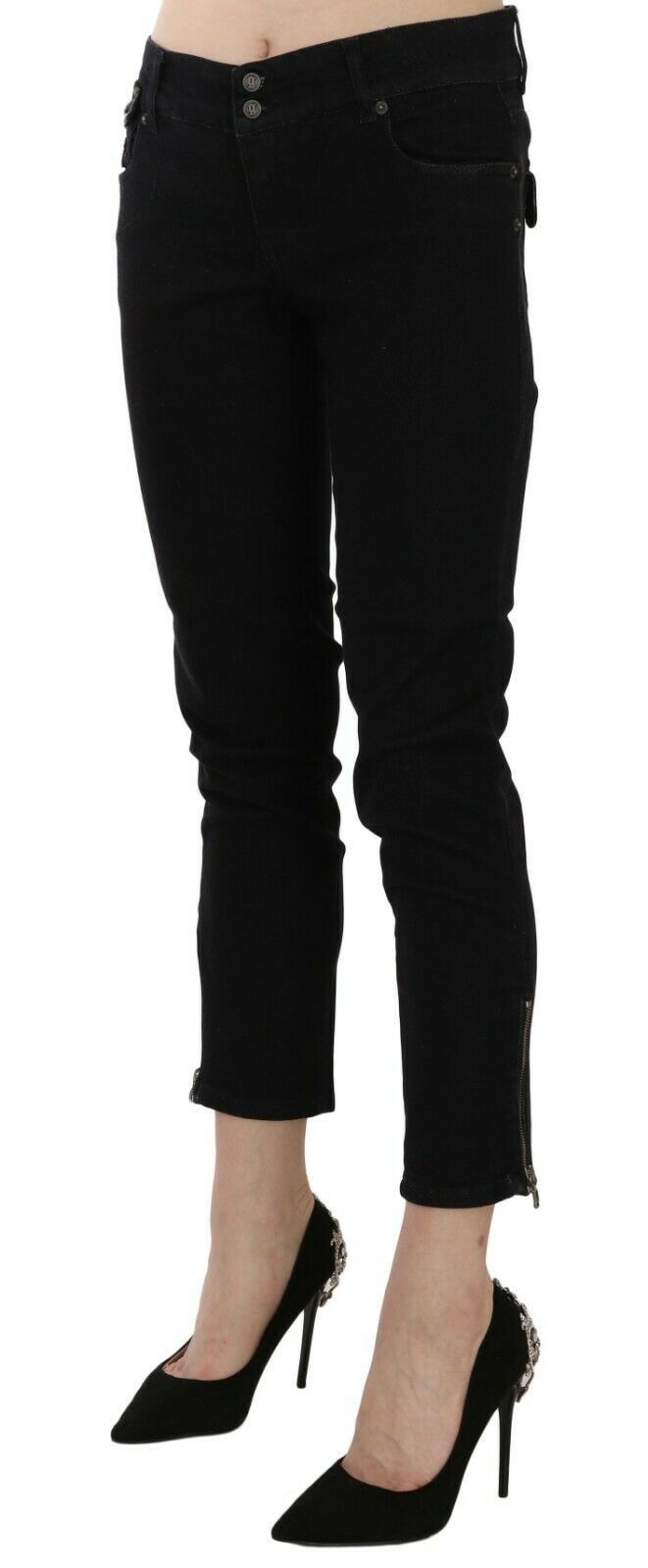 John Galliano Black Cropped Jeans for Women detail view