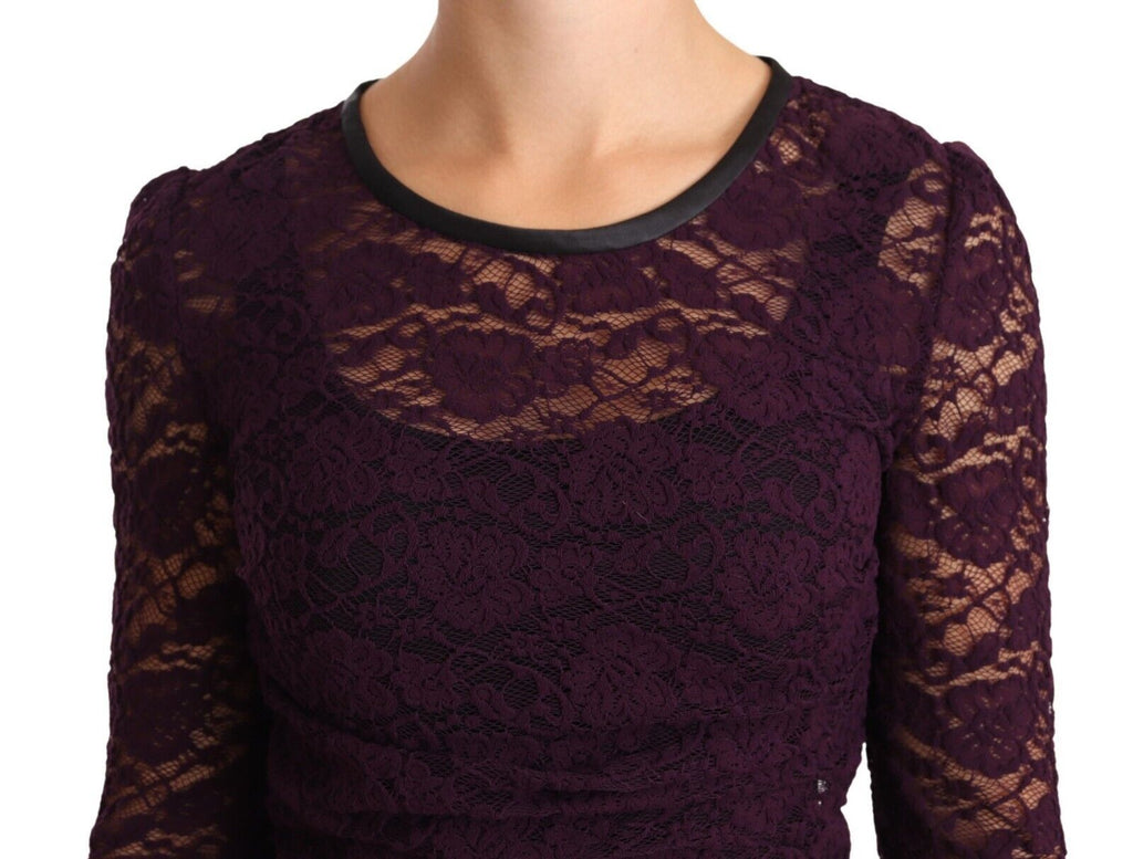 Dolce & Gabbana Purple Long Sleeve T-Shirt for Women side view
