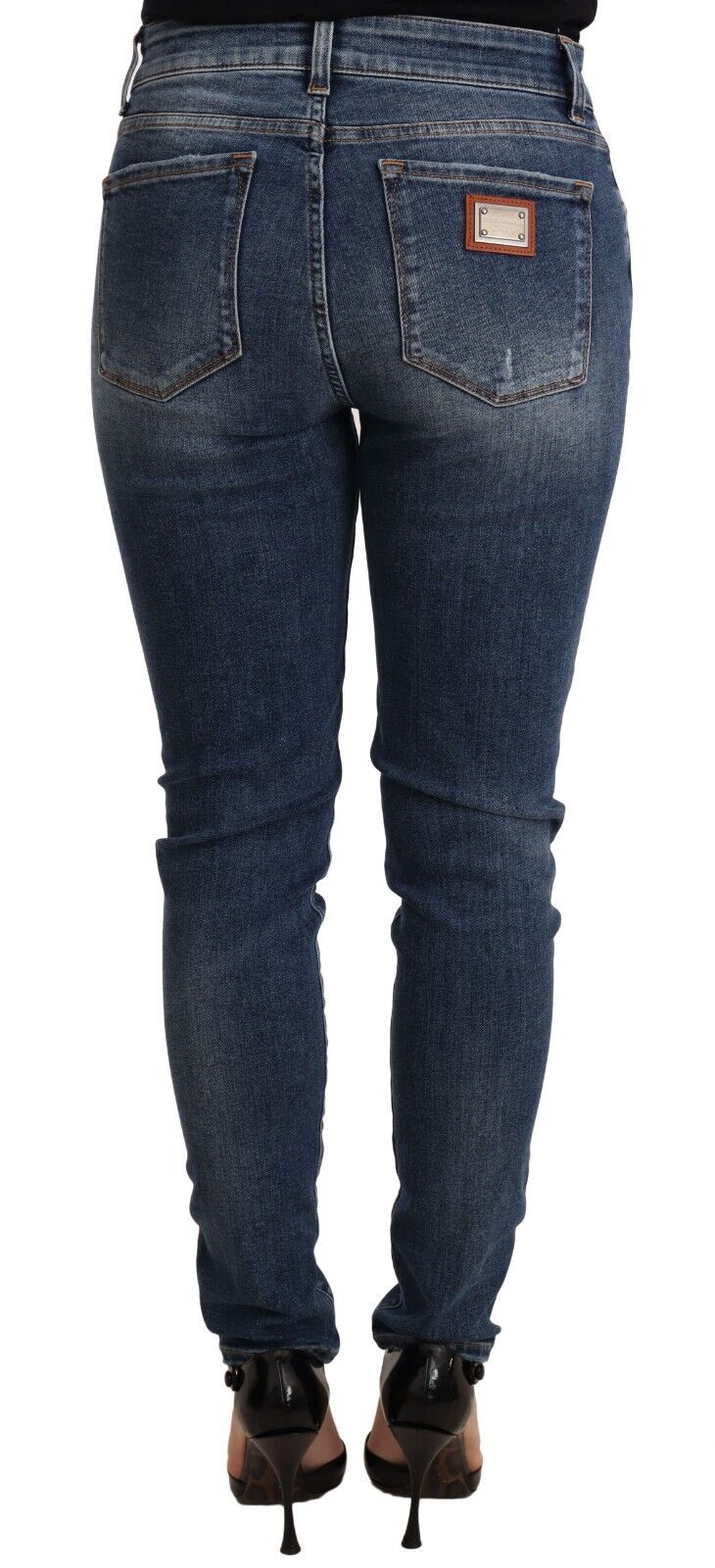 Dolce & Gabbana Blue Skinny Jeans for Women detail view