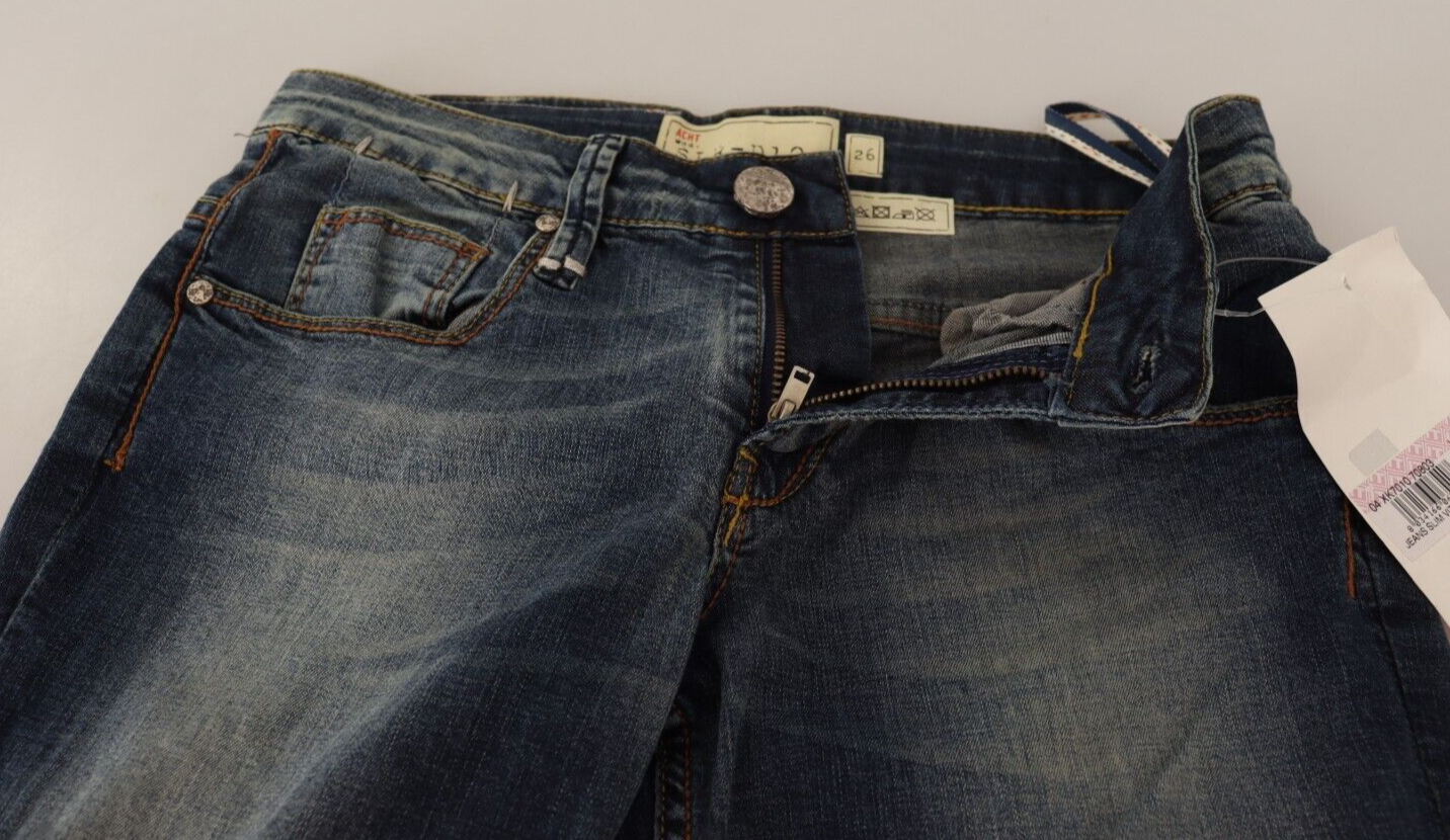 Acht Blue Skinny Jeans for Women side view