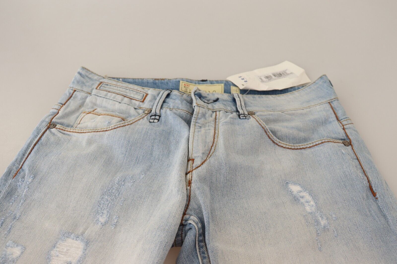 Acht Blue Straight Leg Jeans for Women detail view