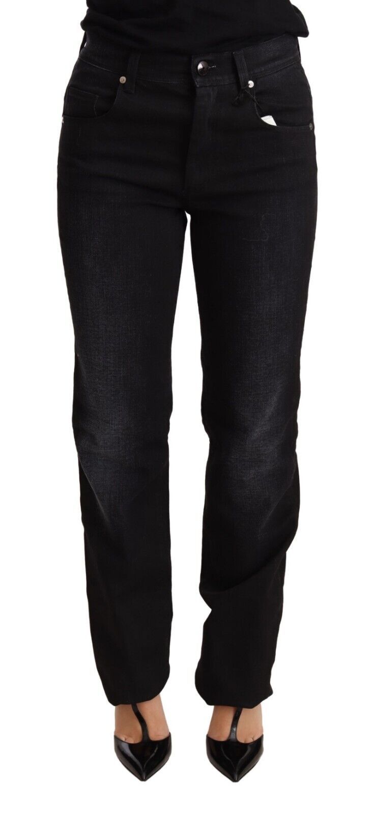 Ermanno Scervino Black Straight Leg Jeans for Women