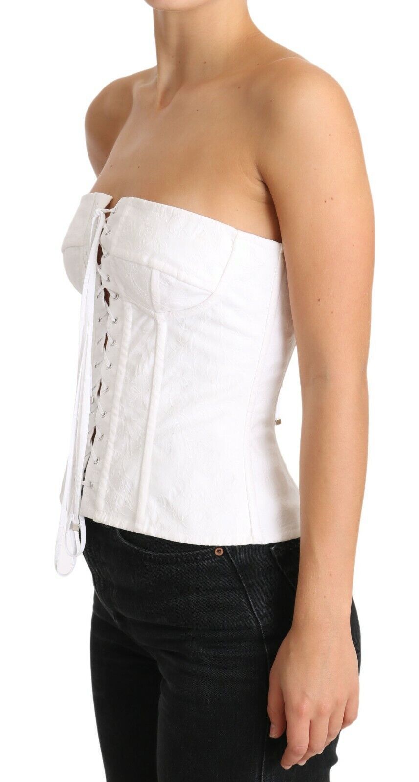 Dolce & Gabbana White Sleeveless T-Shirt for Women detail view