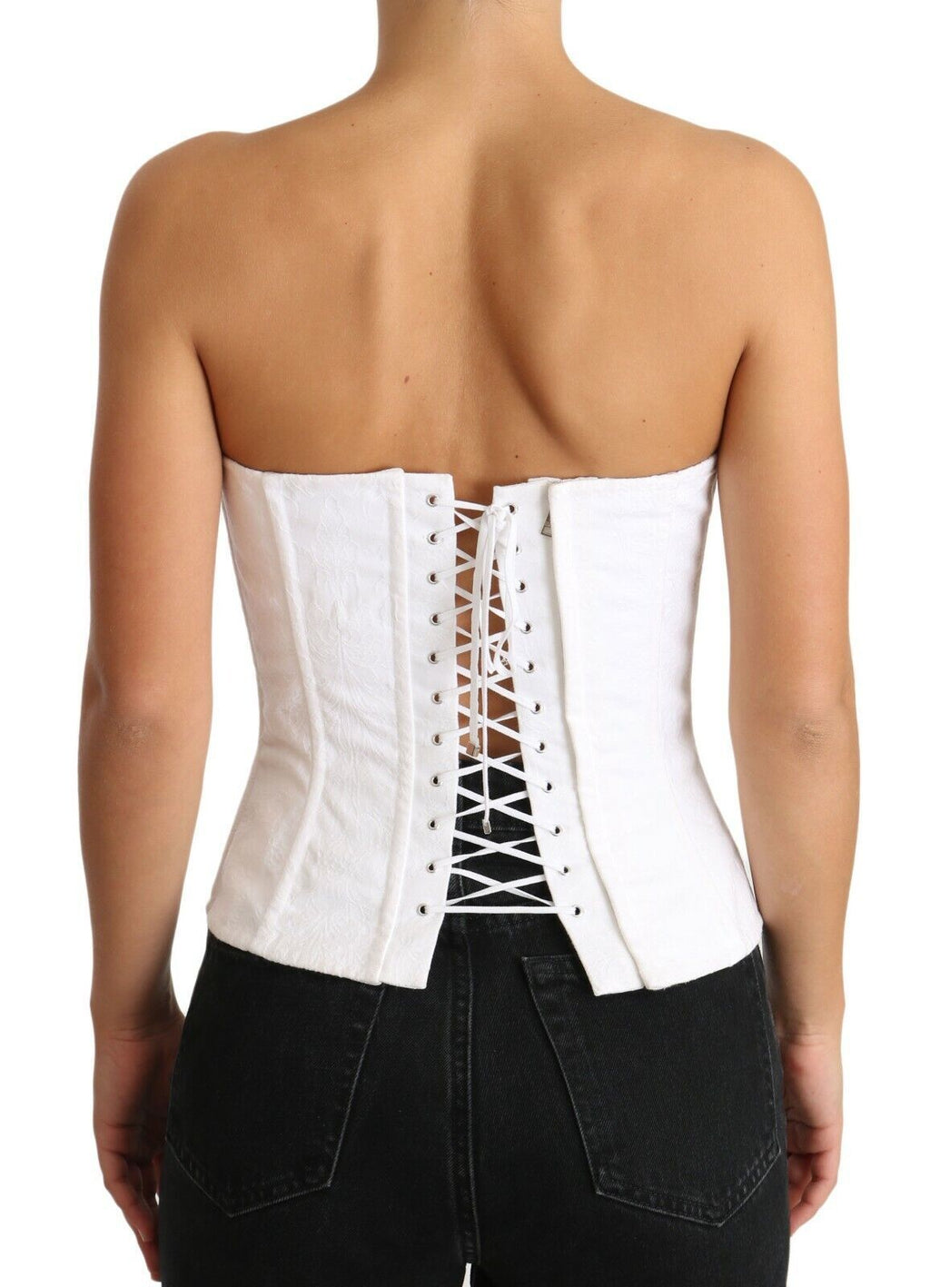 Dolce & Gabbana White Sleeveless T-Shirt for Women side view