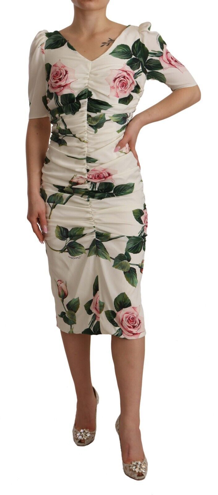 Dolce & Gabbana White Midi Dress for Women detail view