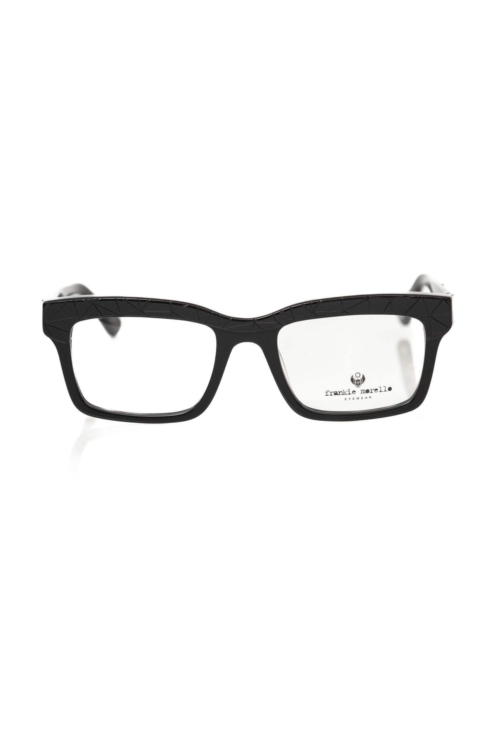 Frankie Morello Black Glasses Frames for Men