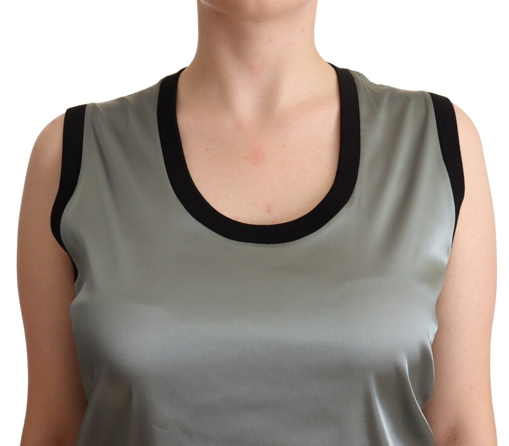 Dolce & Gabbana Silver Sleeveless T-Shirt for Women detail view