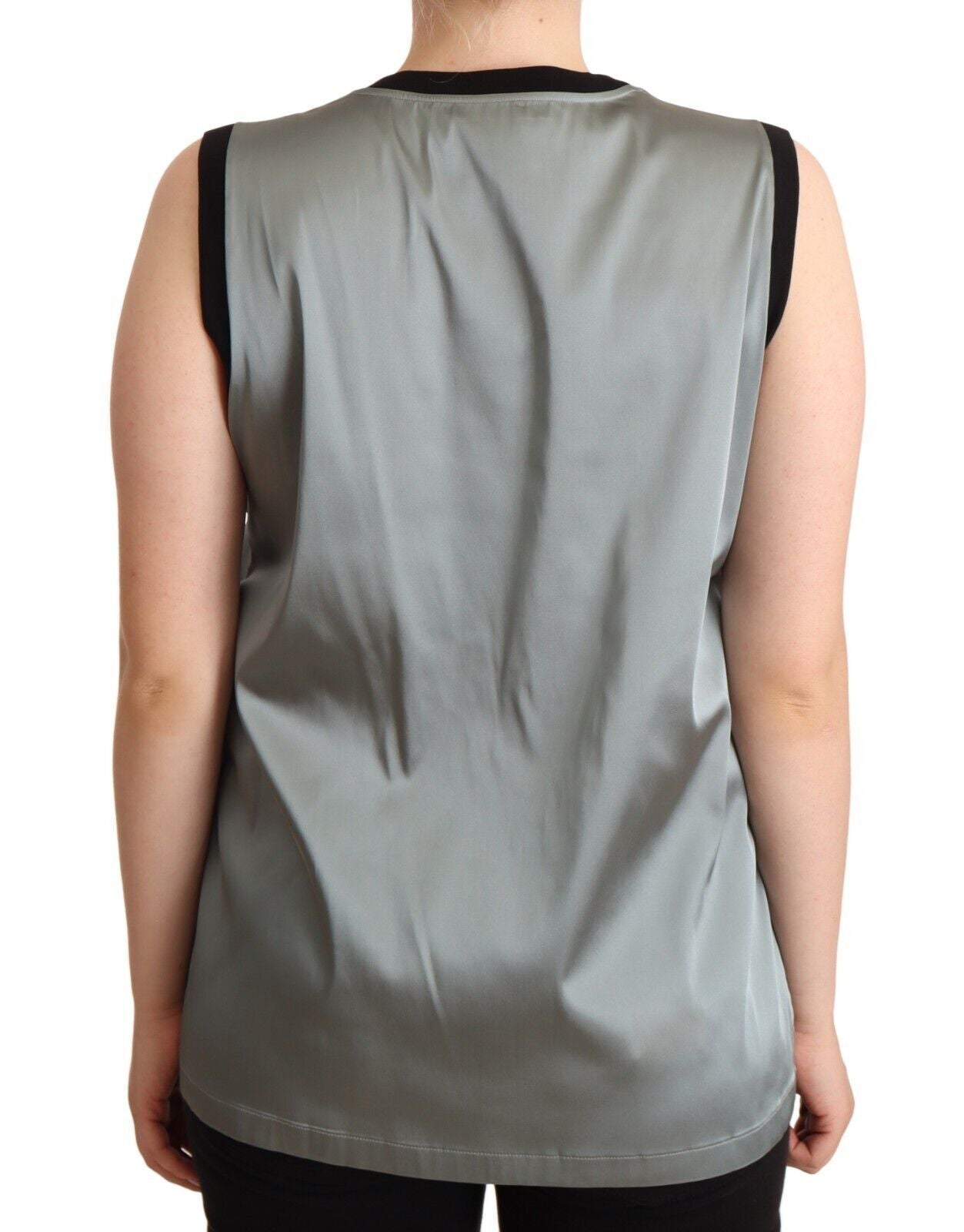 Dolce & Gabbana Silver Sleeveless T-Shirt for Women side view
