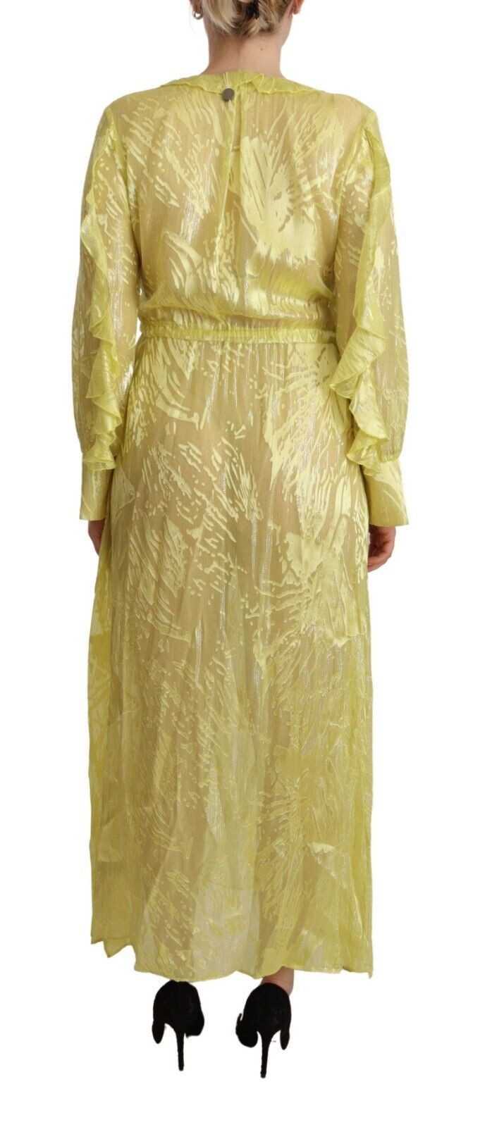 Patrizia Pepe Yellow Long Dress for Women detail view