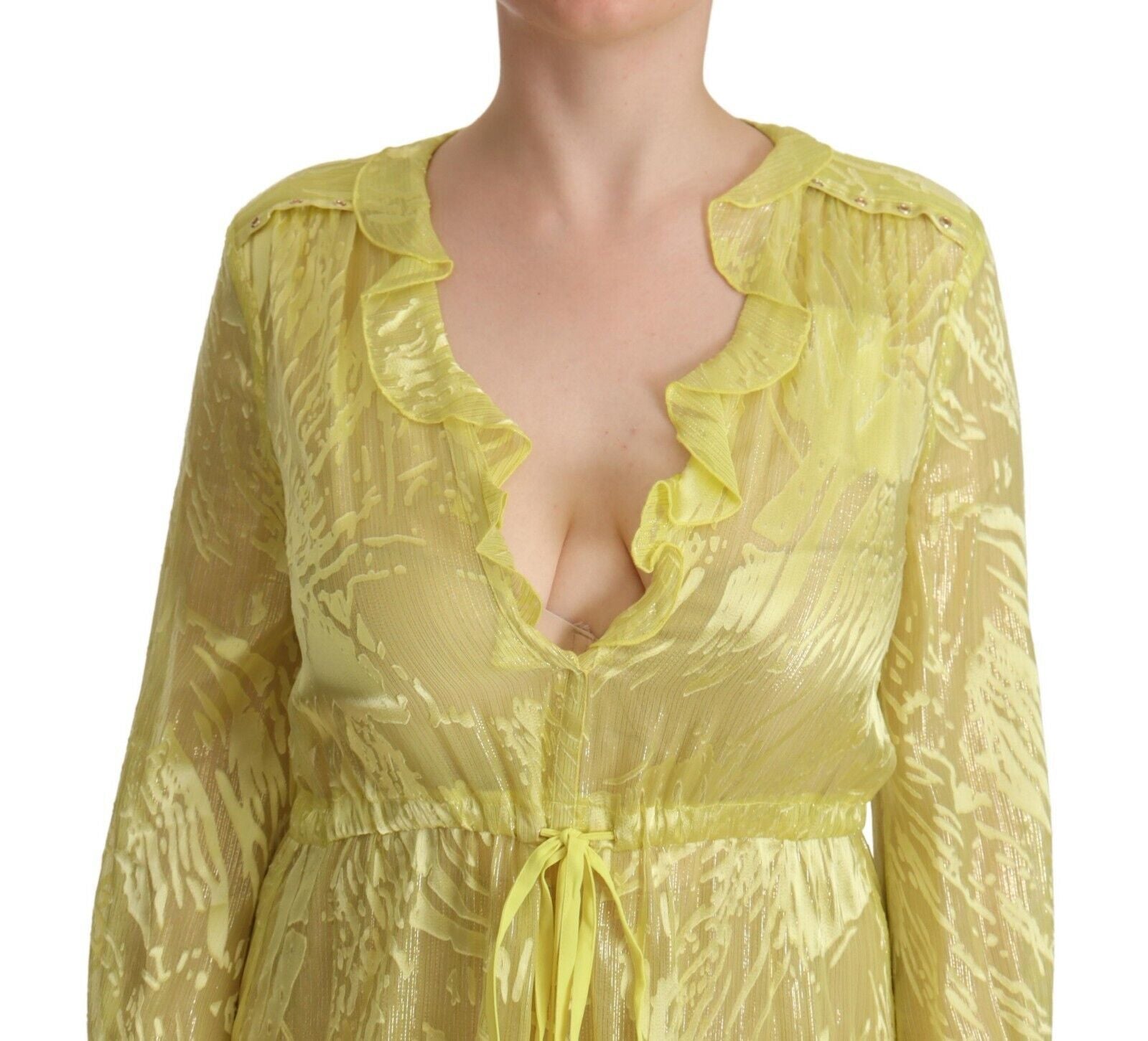 Patrizia Pepe Yellow Long Dress for Women side view