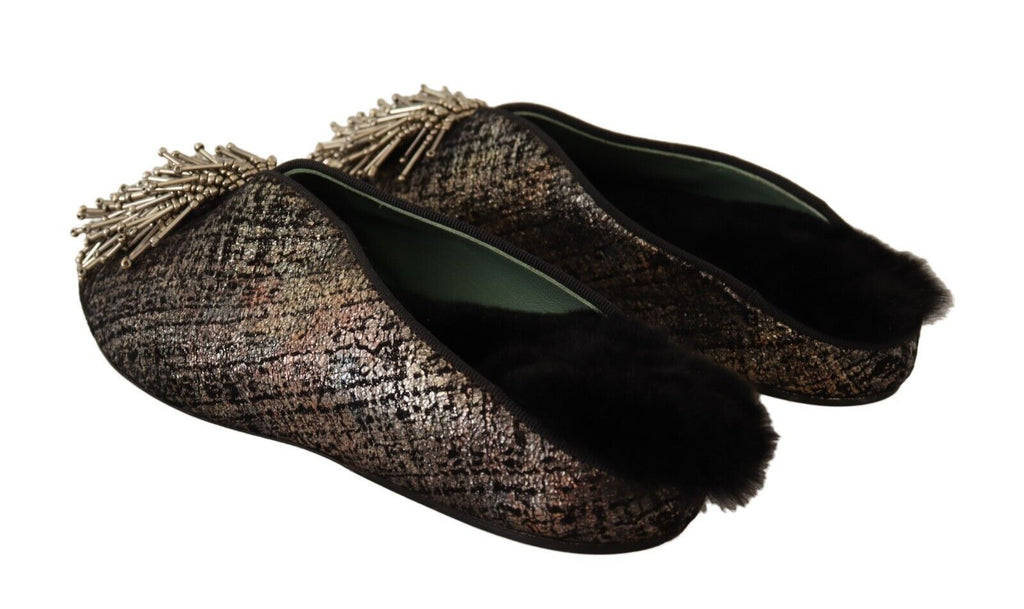 Paola D'Arcano Gold Mules for Women detail view