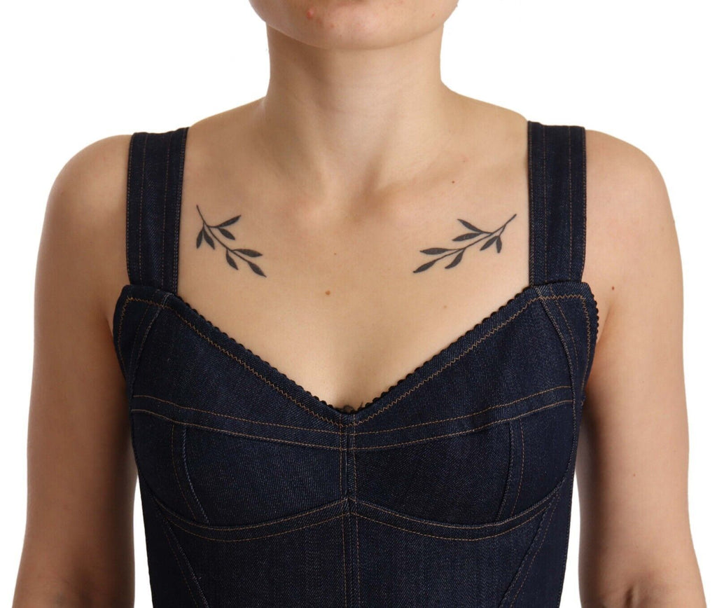 Dolce & Gabbana Blue Midi Dress for Women side view