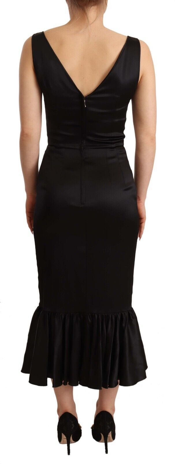 Dolce & Gabbana Black Midi Dress for Women detail view