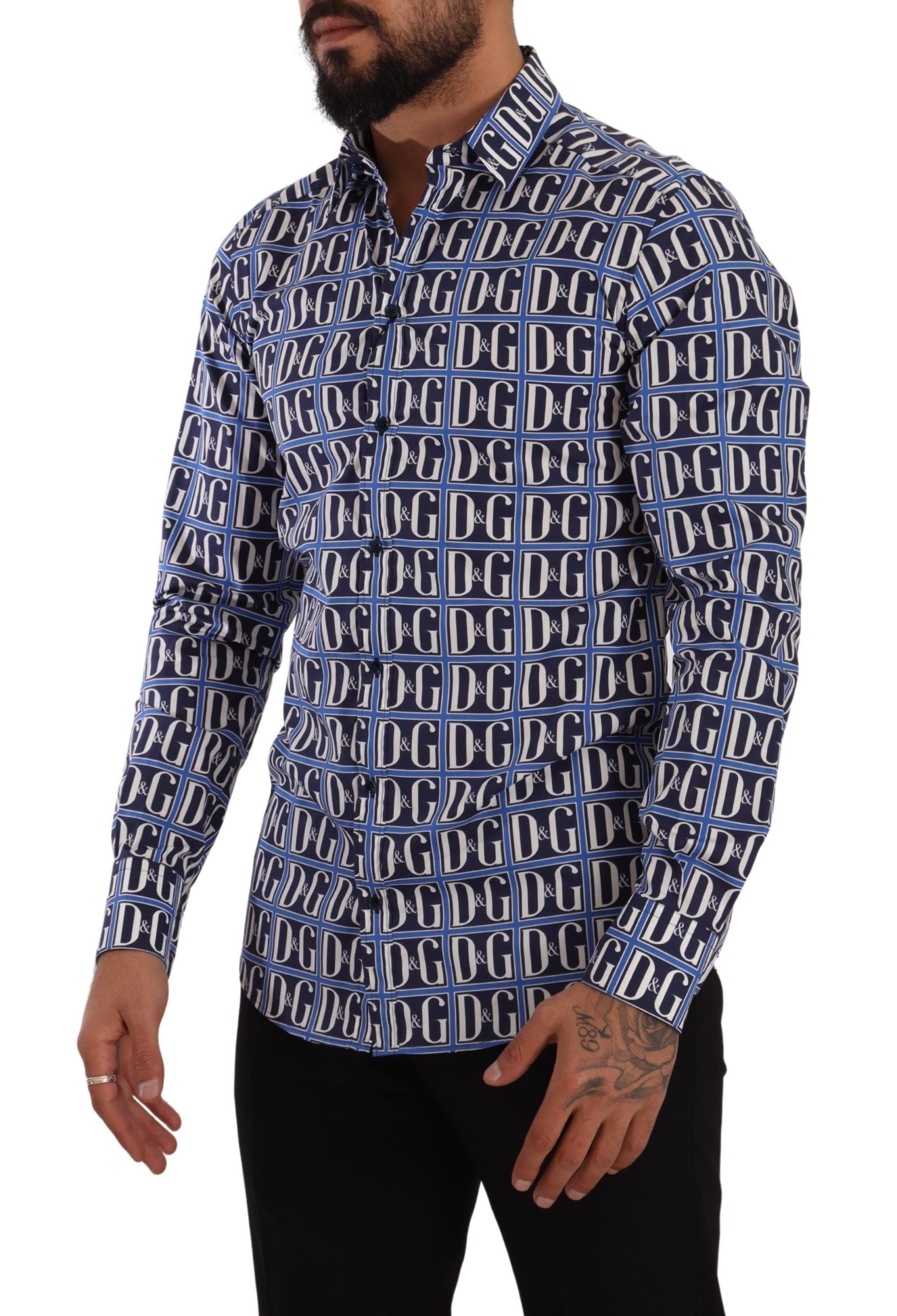 Dolce & Gabbana Blue Dress Shirt for Men alternate view