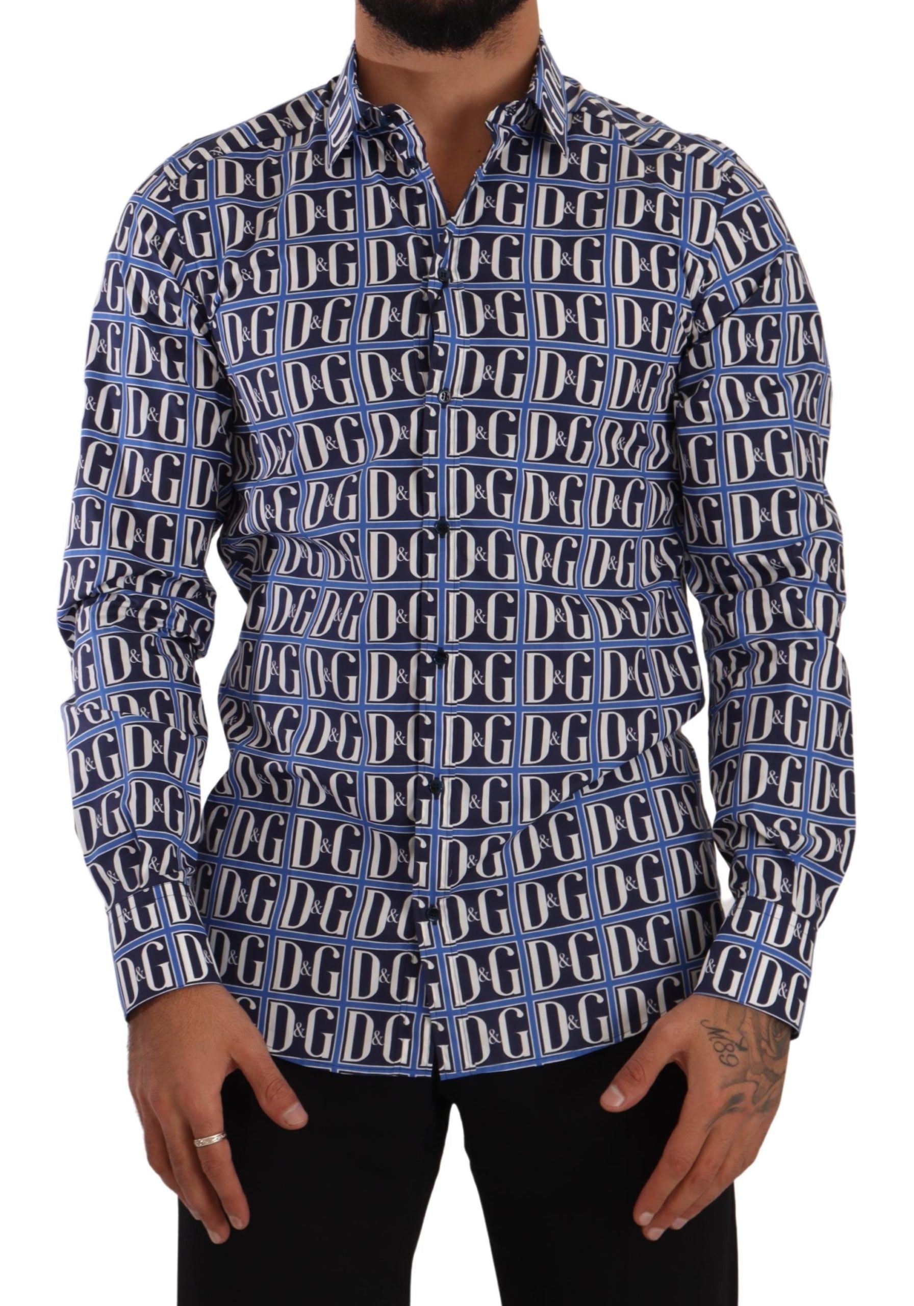 Dolce & Gabbana Blue Dress Shirt for Men