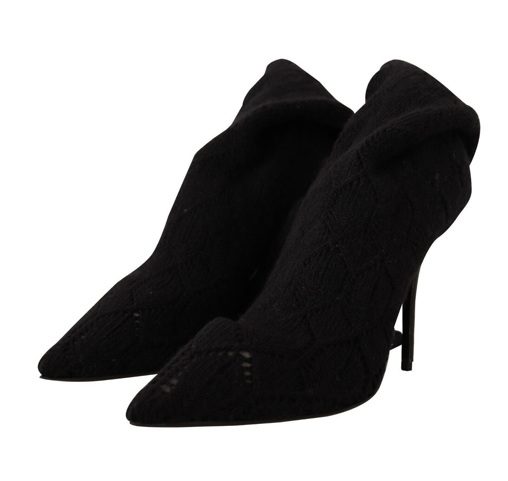 Chaussures Bottines Hautes Dolce & Gabbana Noires Chaussettes Extensibles