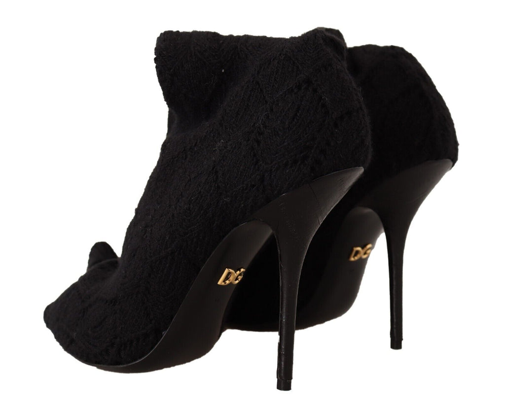 Chaussures Bottines Hautes Dolce & Gabbana Noires Chaussettes Extensibles