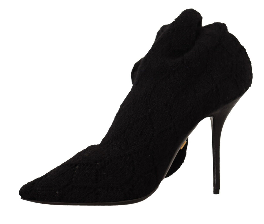 Chaussures Bottines Hautes Dolce & Gabbana Noires Chaussettes Extensibles