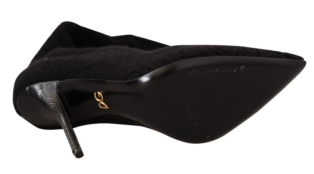 Chaussures Bottines Hautes Dolce & Gabbana Noires Chaussettes Extensibles