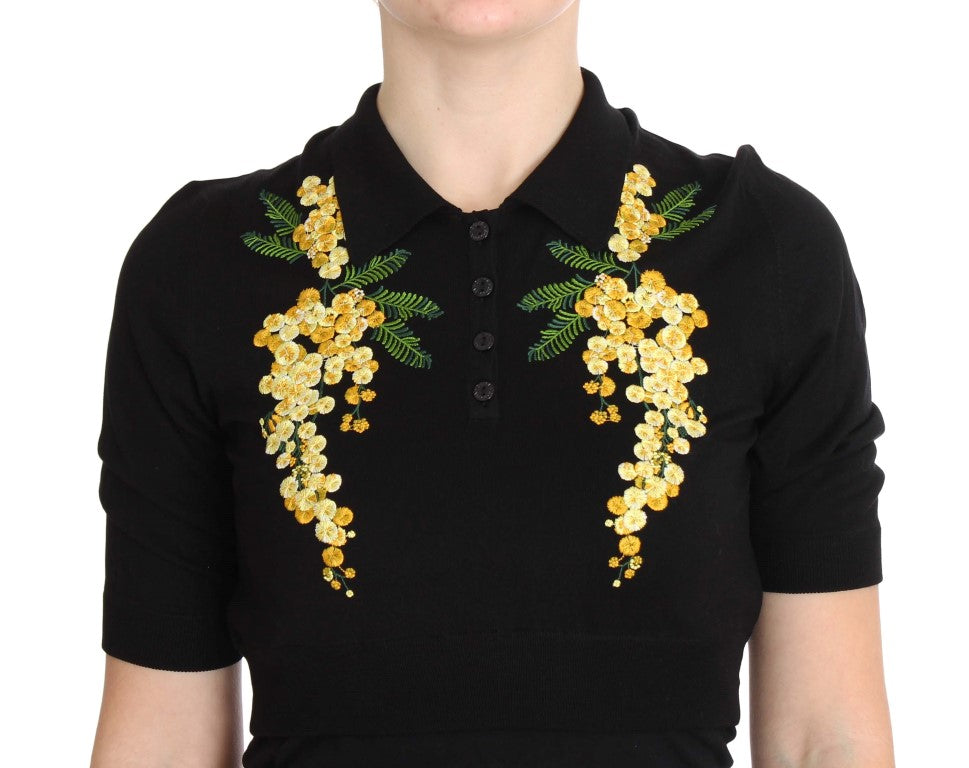 Dolce & Gabbana Black Polo Shirt for Women side view