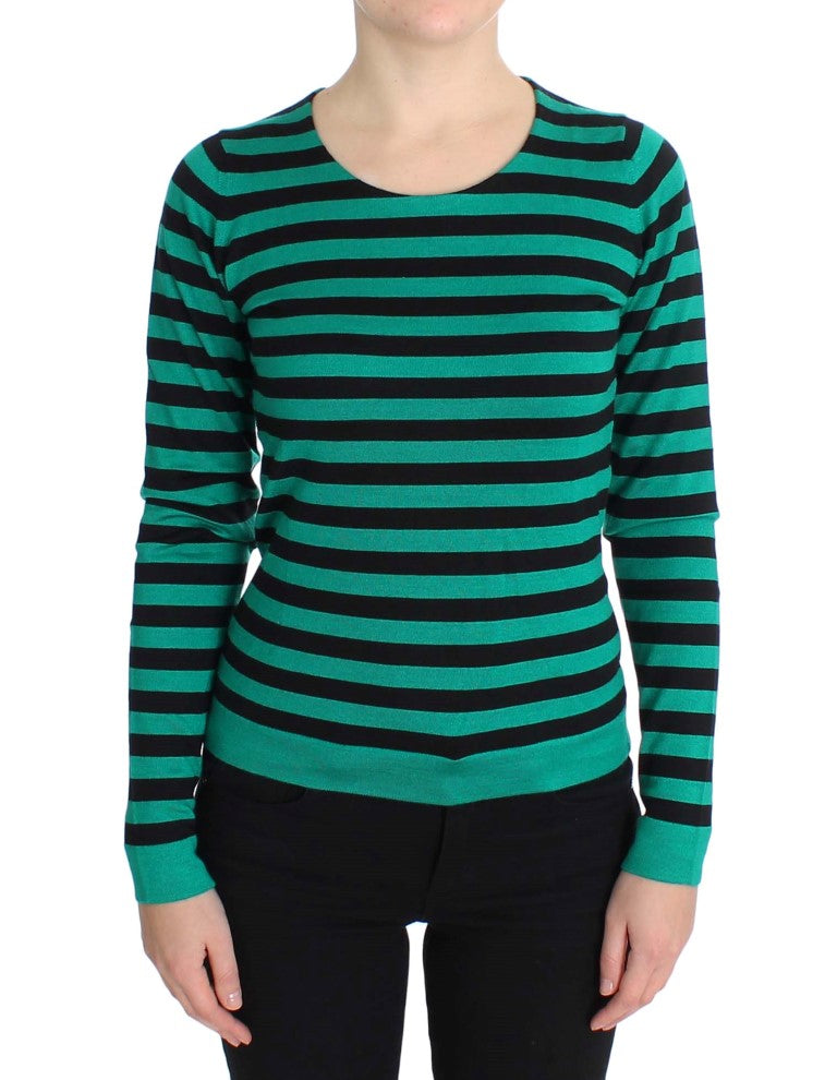 Pull Dolce & Gabbana en soie et cachemire vert et noir