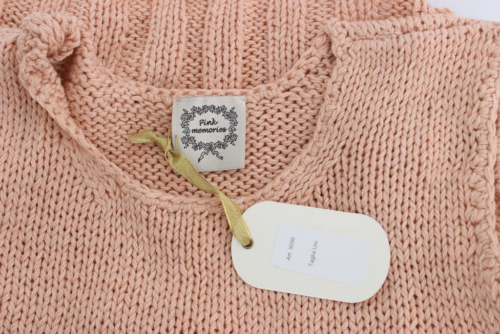 PINK MEMORIES Pull sans manches en maille de coton mélangé rose