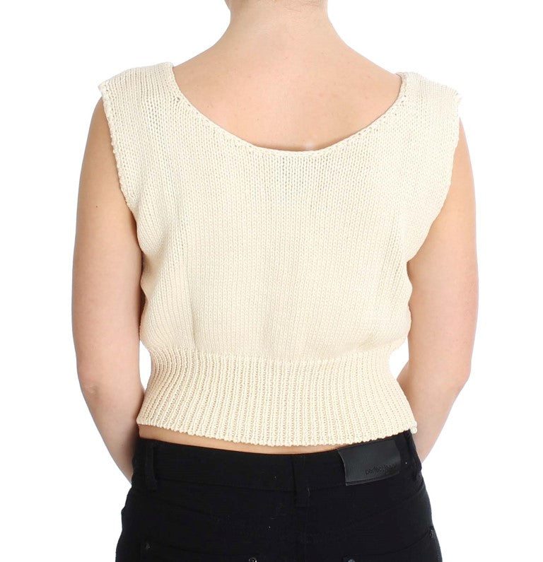 PINK MEMORIES Beige Sleeveless Sweater detail view