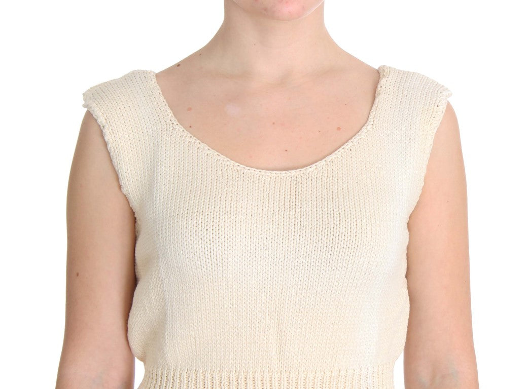 PINK MEMORIES Beige Sleeveless Sweater side view
