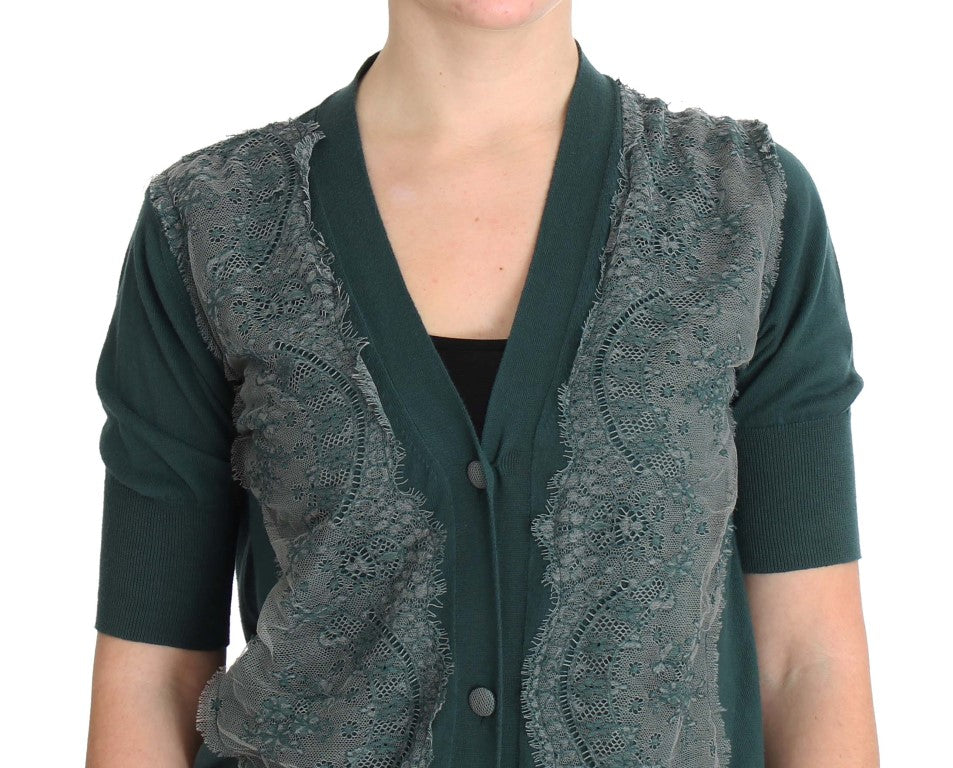 PINK MEMORIES Green Cardigan for Women side view