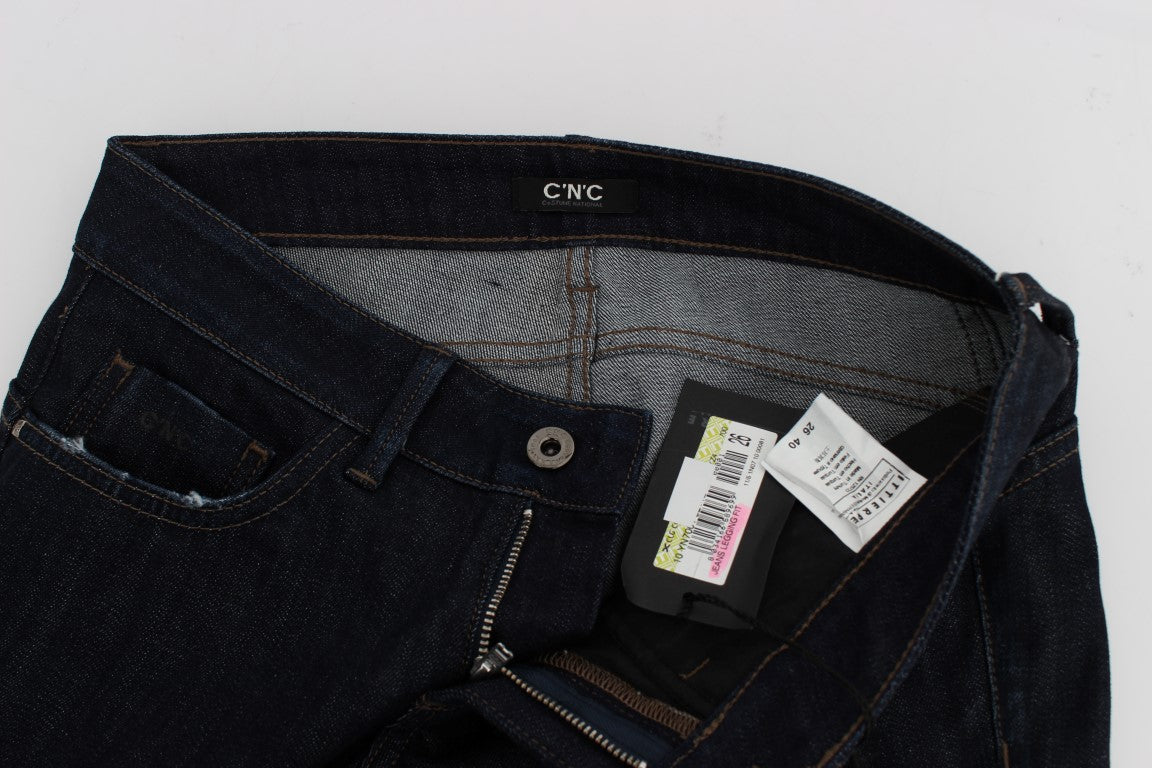 Jean slim stretch en coton bleu Costume National