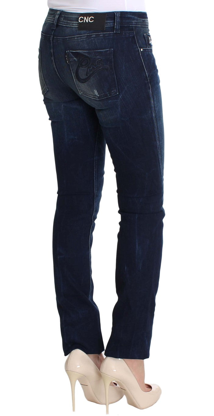 Costume National Blue Skinny Jeans for Women side view