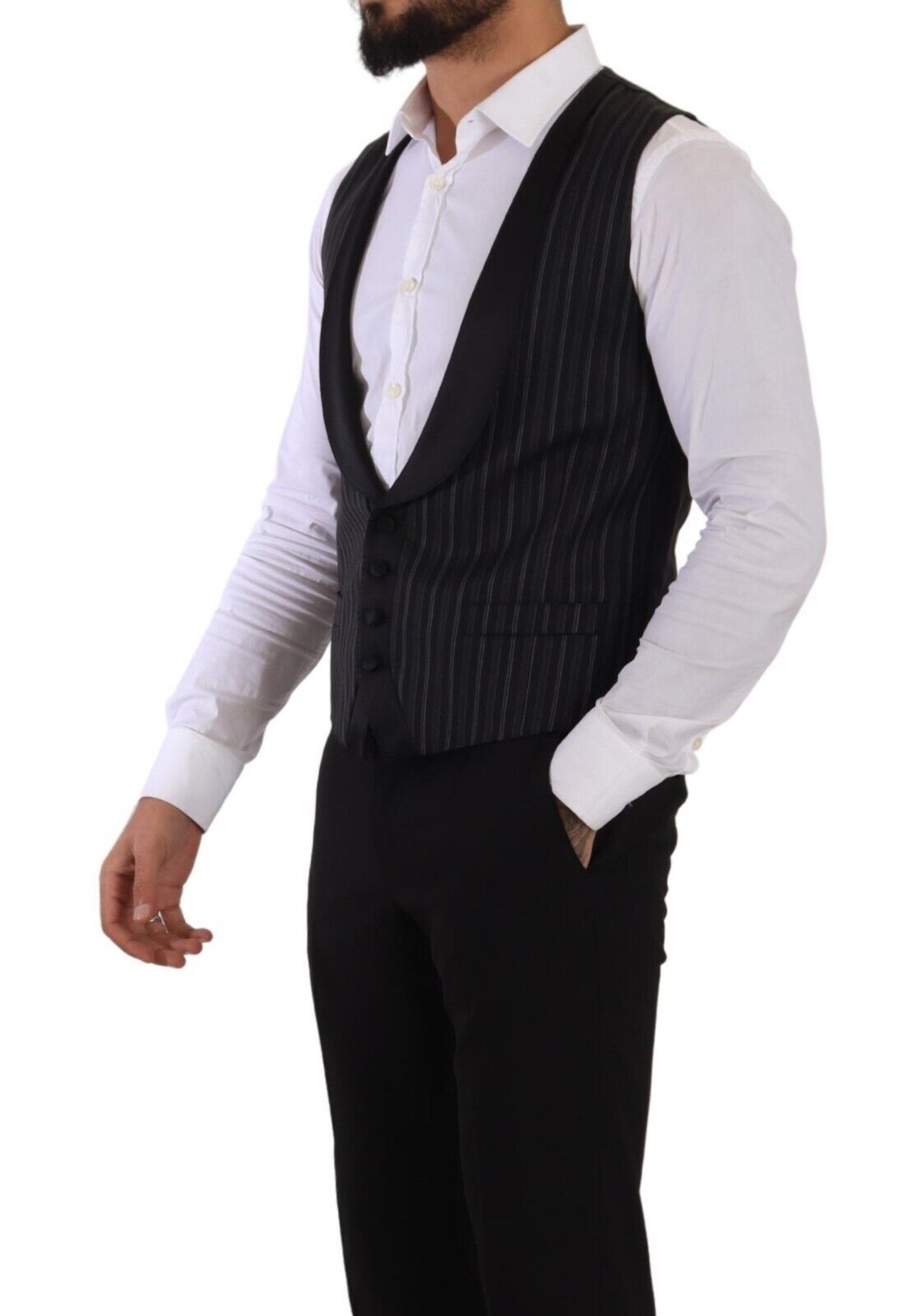 Dolce & Gabbana Black Waistcoats for Men side view