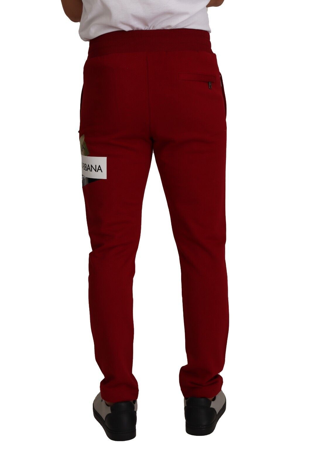 Pantalon de jogging Dolce & Gabbana en coton rouge avec écusson logo