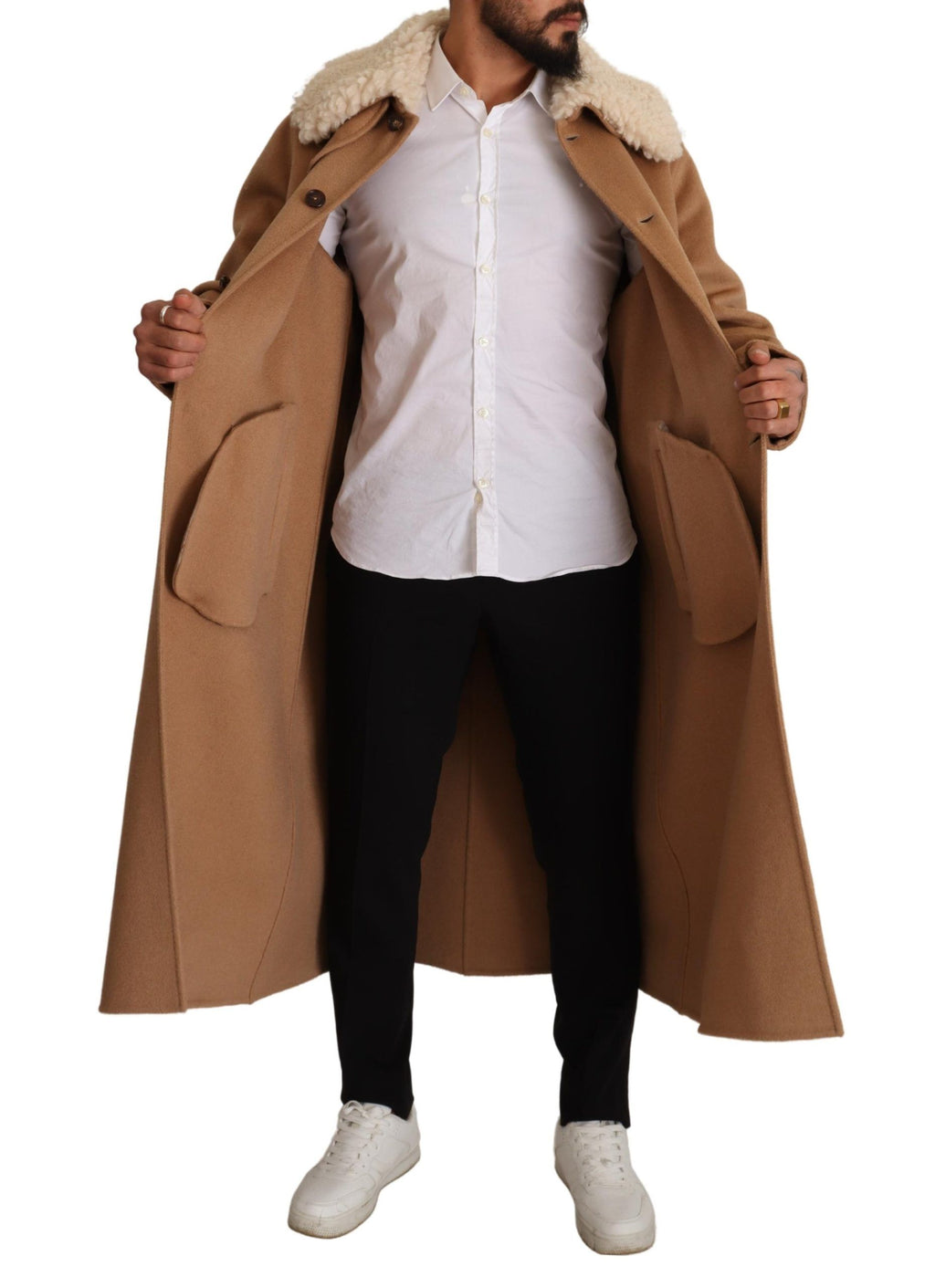 Dolce & Gabbana Beige Full Length Jacket for Men detail view