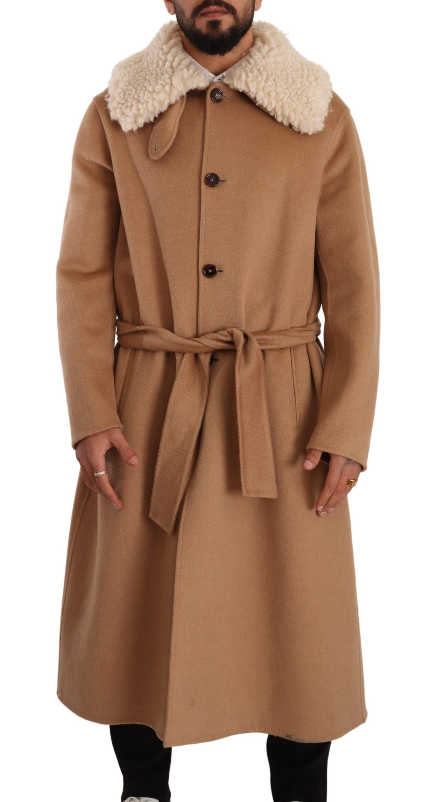 Dolce & Gabbana Beige Full Length Jacket for Men