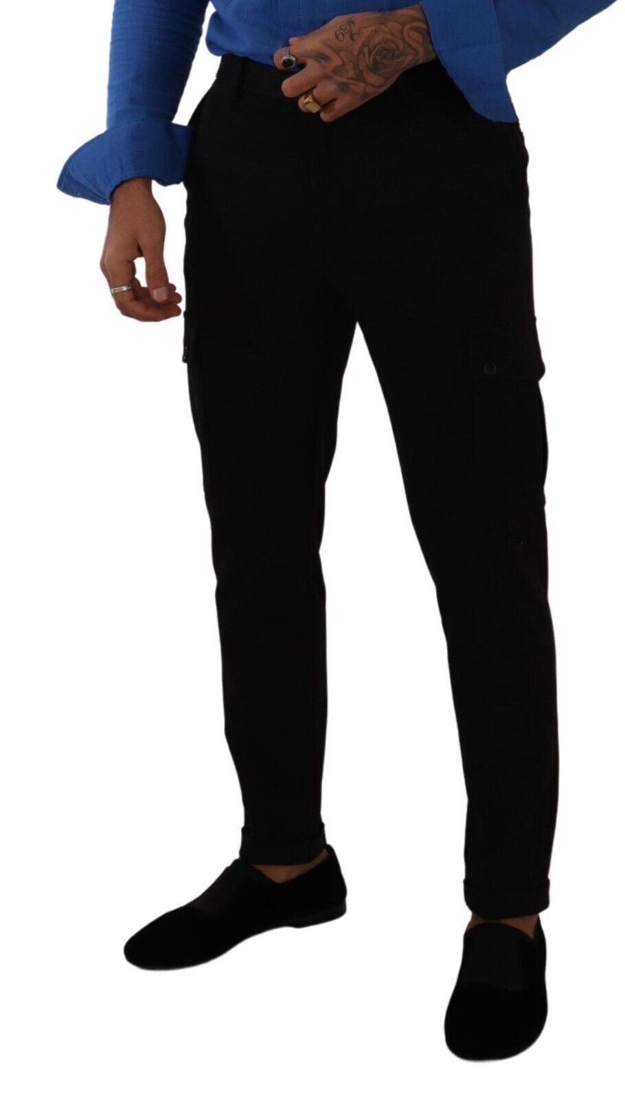 Dolce & Gabbana Black Cargo Pants for Men detail view