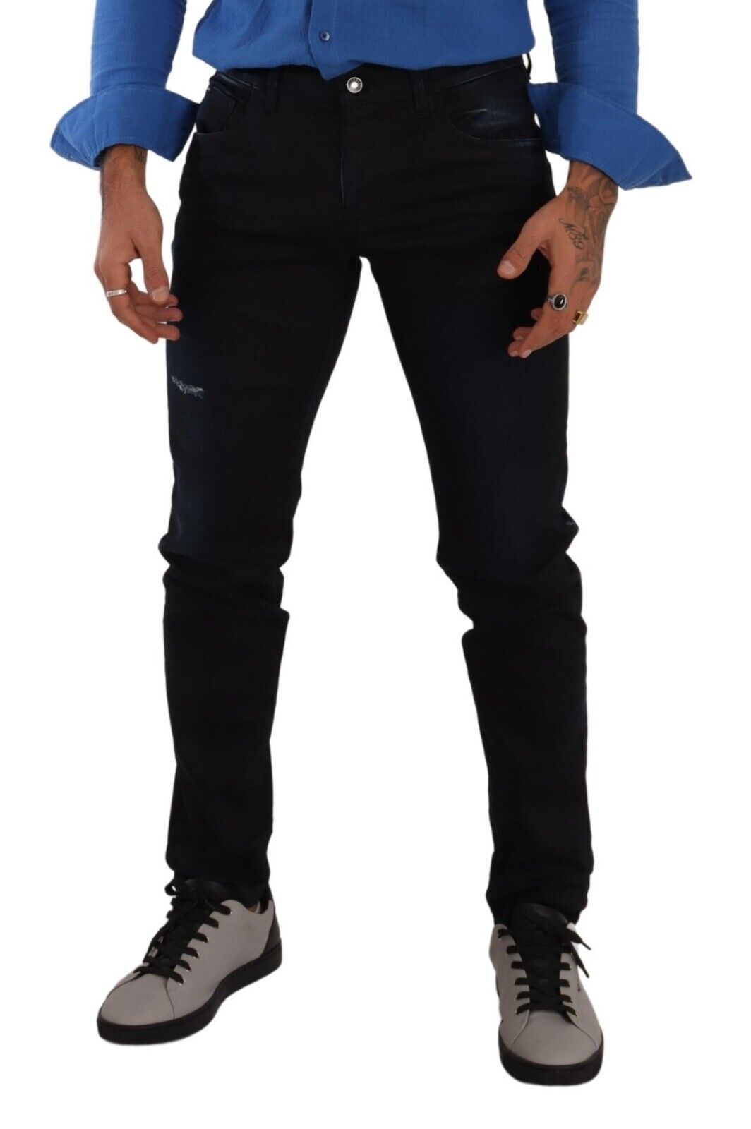 Dolce & Gabbana Blue Skinny Jeans for Men side view