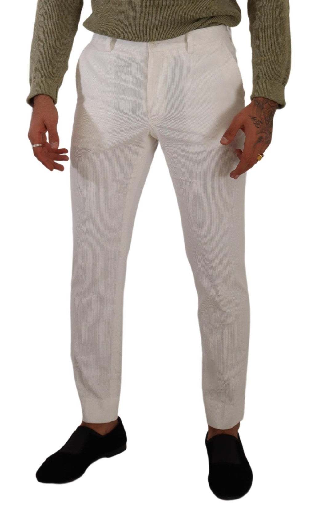 Dolce & Gabbana White Skinny Pants for Men side view