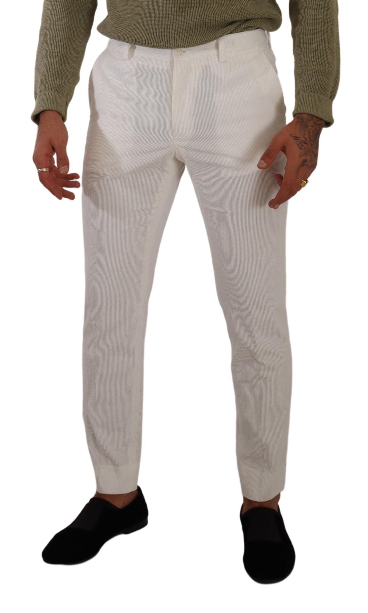Dolce & Gabbana White Skinny Pants for Men side view
