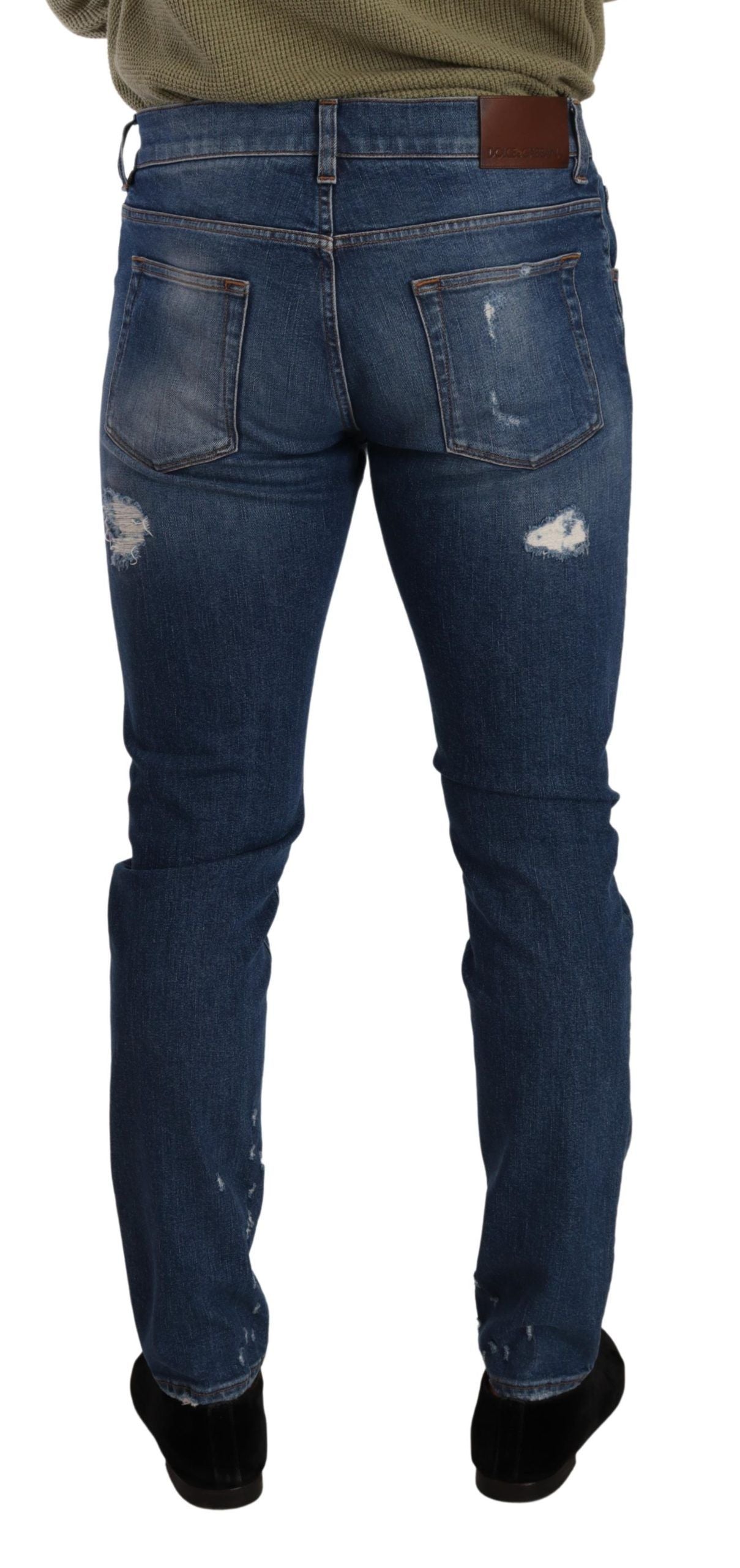 Dolce & Gabbana Blue Slim Fit Jeans for Men detail view