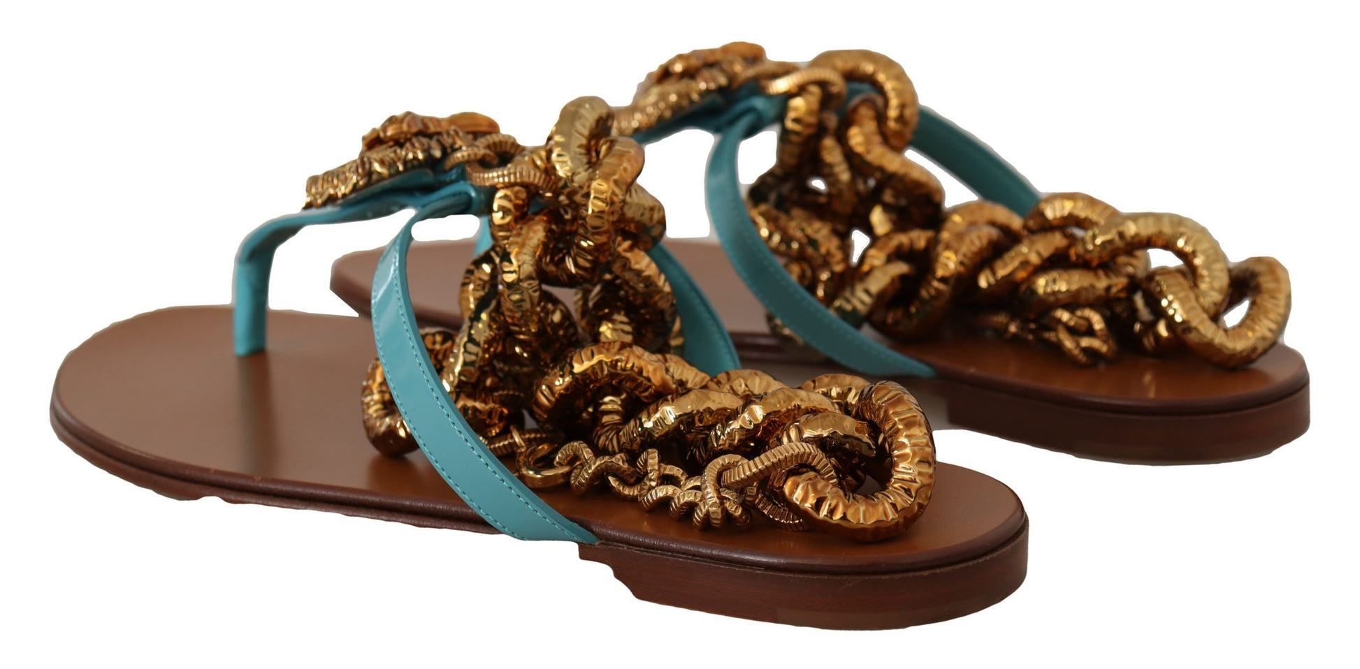 Dolce & Gabbana Blue Flat for Women side view