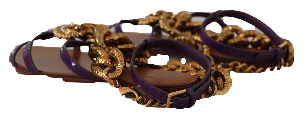 Dolce & Gabbana Purple Flat for Women side view