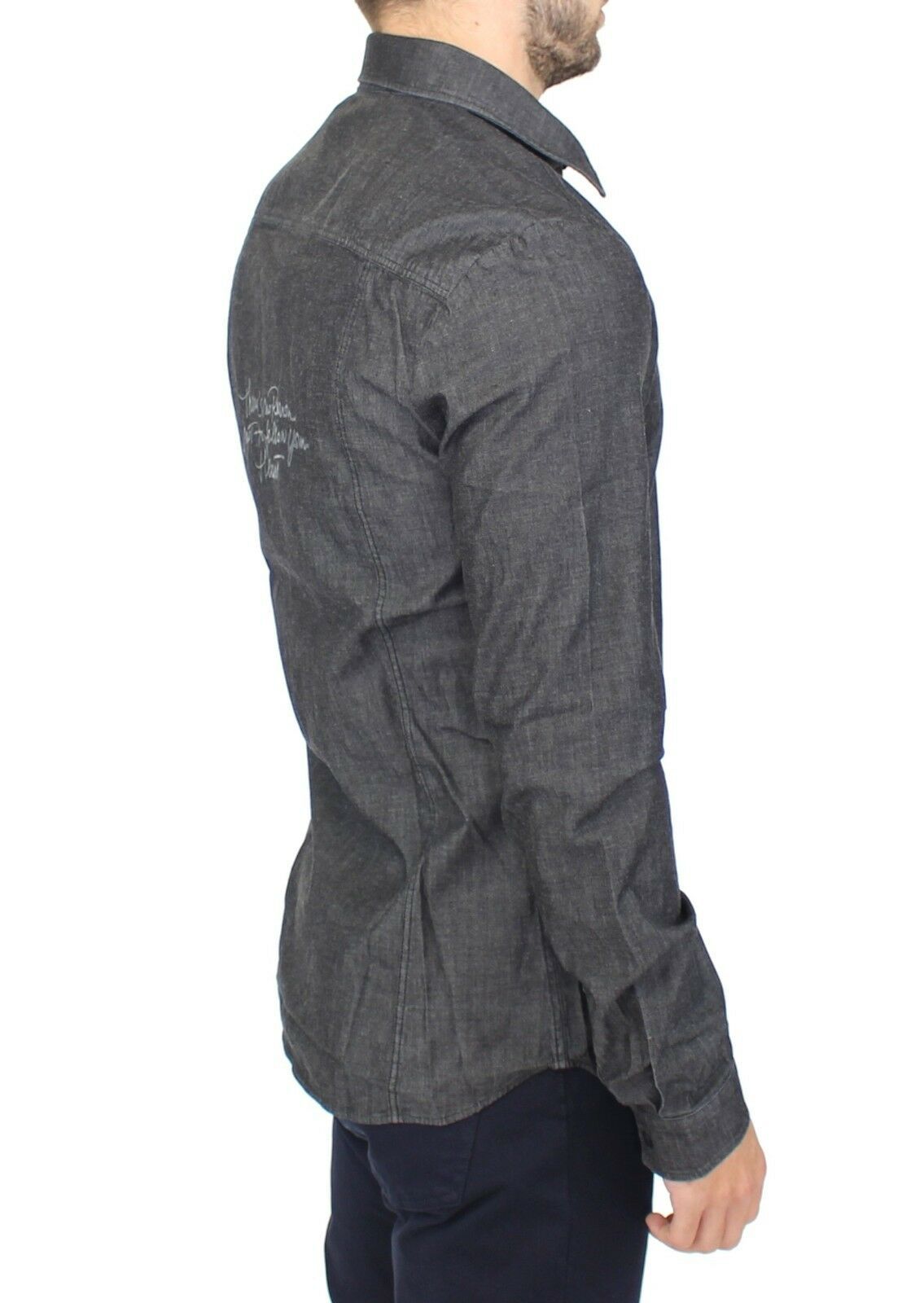 Ermanno Scervino Grey Dress Shirt for Men side view