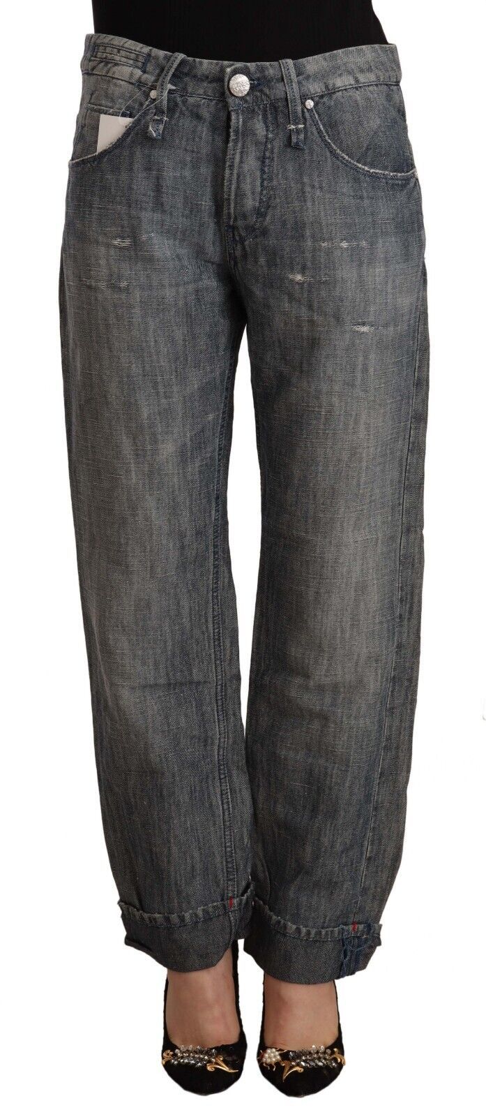 Acht Grey Straight Leg Jeans for Women