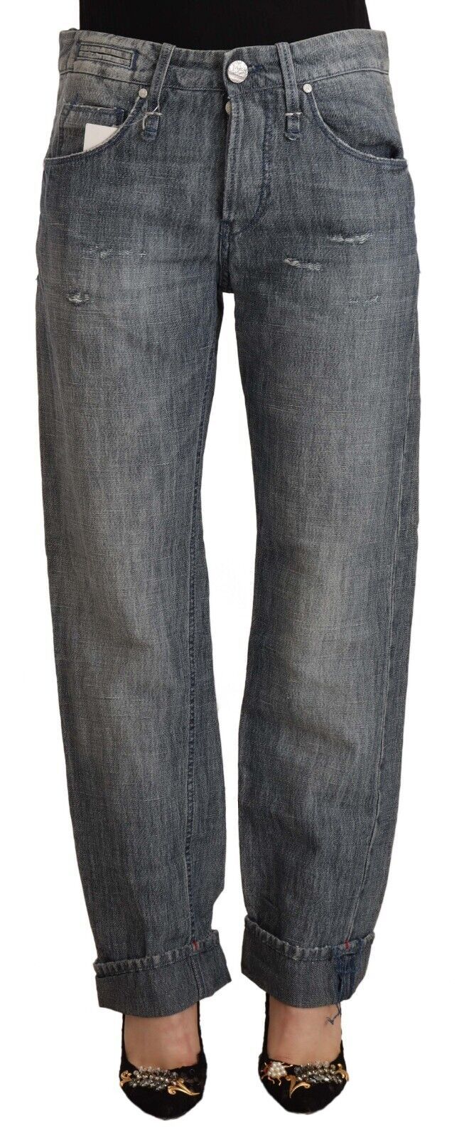 Acht Grey Straight Leg Jeans for Women