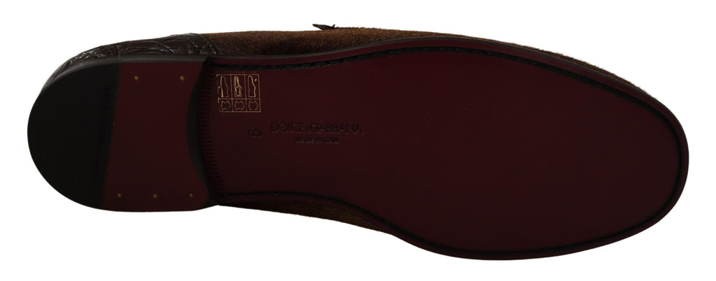 Dolce & Gabbana Brown Slip On Loafers for Men side view