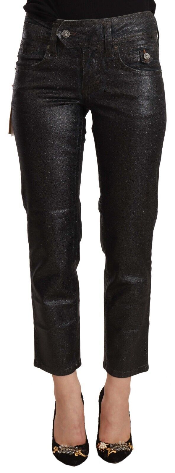 John Galliano Black Cropped Jeans for Women
